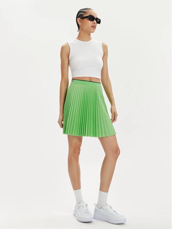 Lacoste Jupe plissee JF2701 Vert Regular Fit Modivo