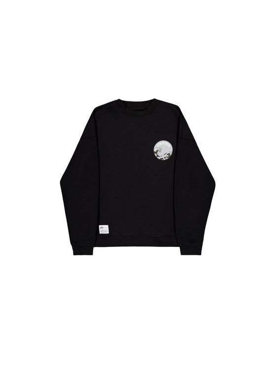 Alpha Industries Alpha Industries Bluza Japan Wave Warrior Sweatshirt Czarny Relaxed Fit