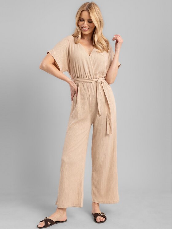 Perso Perso Kombinezon SET232861F Beżowy Regular Fit