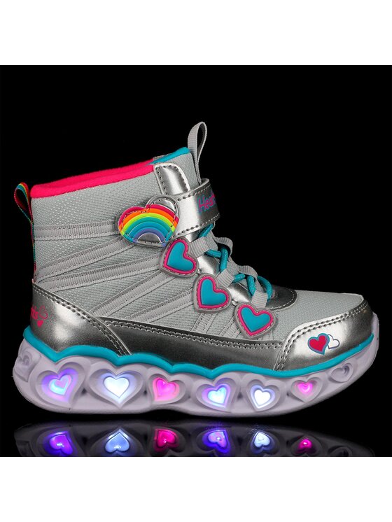 Skechers Skechers Kozaki Heart Lights Sweet Styling 302668L/SMLT Srebrny