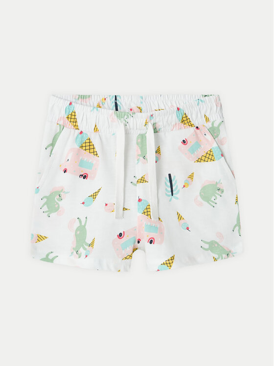NAME IT NAME IT Šortky z materiálu Vigga 13215112 Bílá Regular Fit