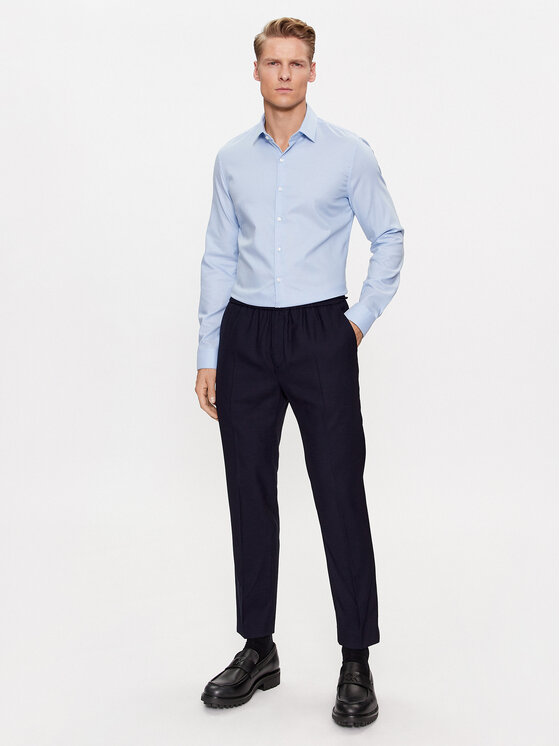 Calvin Klein Calvin Klein Auduma bikses K10K109956 Tumši zils Regular Fit