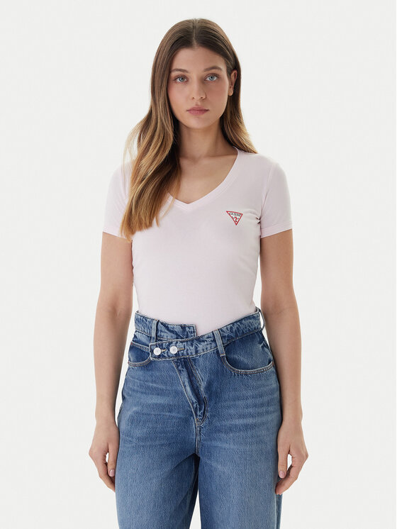 Guess Tricou W2YI45 J1314 Roz Slim Fit