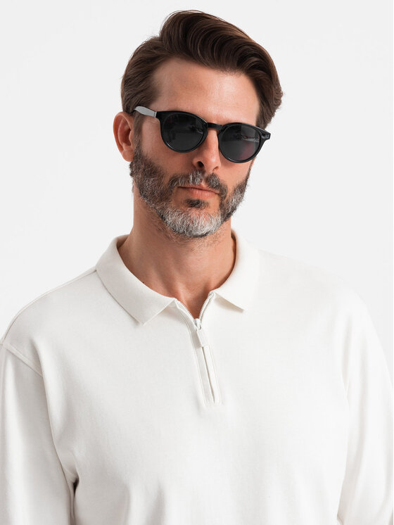 Ombre Ombre S dlouhým rukávem OM-POLS-0130 Bílá Regular Fit