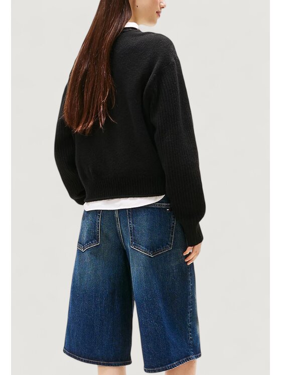 Tommy Jeans Tommy Jeans Maglione TJW MELANGE FLAG SWE Nero Casual Fit