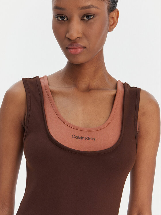 Calvin Klein Jeans Calvin Klein Jeans Každodenní šaty LV047E220G Hnědá Slim Fit