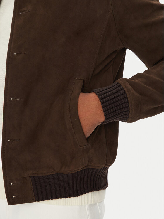Milestone Milestone Μπουφάν δερμάτινο MSDario 531621 60695 Καφέ Regular Fit