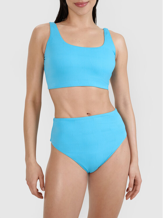 4F 4F Dół od bikini SWIMWEAR MIDSHOP TEXTILE Turkusowy
