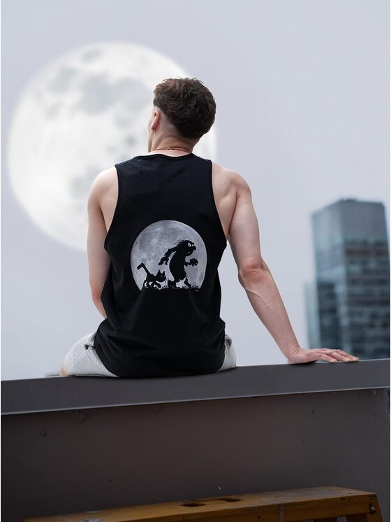Smerfy Smerfy Tank top Koszulka bez rękawów Full Moon Gargamel księżyc pełnia M Czarny Regular Fit