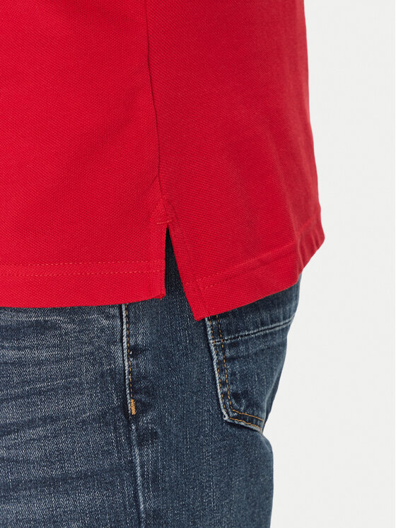 Tommy Hilfiger Tommy Hilfiger Тениска с яка и копчета Seasonal MW0MW39993 Червен Slim Fit
