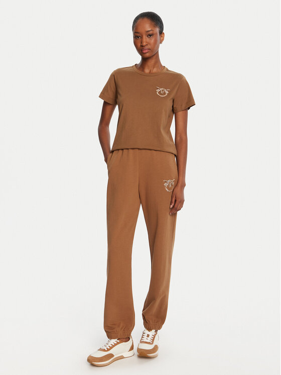 PINKO PINKO Majica Nambrone 103320 A2RN Rjava Regular Fit