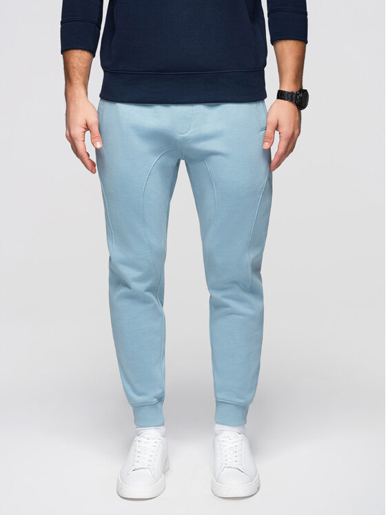 Ombre Ombre Spodnie dresowe OM-PABS-0305 Niebieski Regular Fit