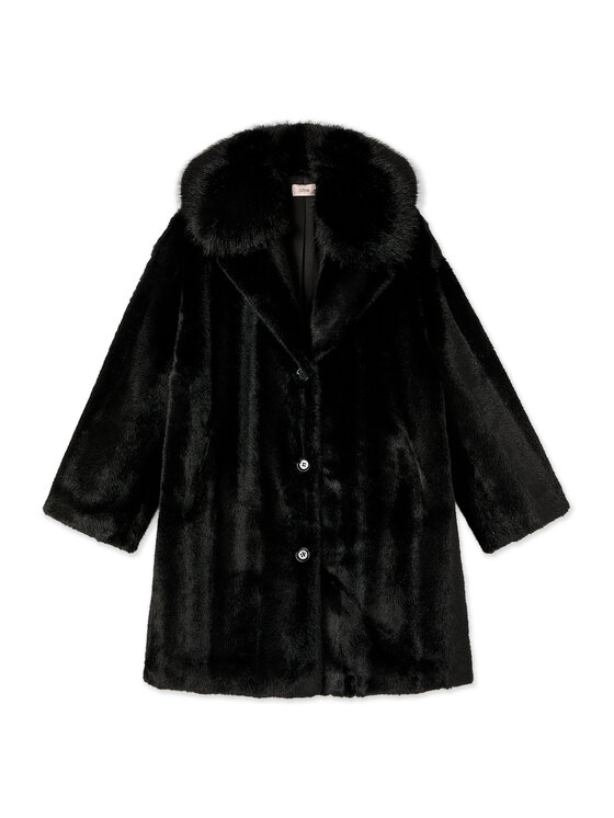 Oltre Oltre Płaszcz zimowy 0083J100165N033 Czarny Over Fit