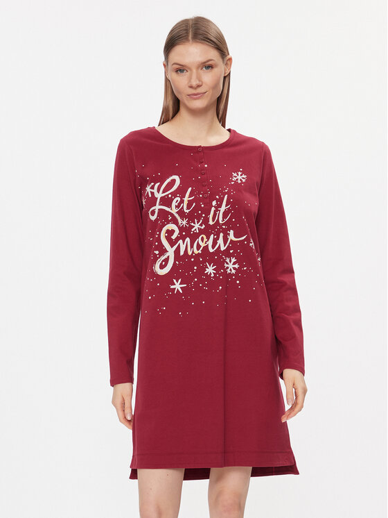 Triumph Triumph Camicia da notte Winter Moments NDK Buttons X 10216529 Rosso
