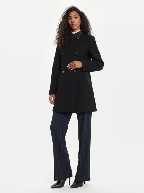 Morgan Morgan Μάλλινο παλτό 242-GSUZI Μαύρο Slim Fit