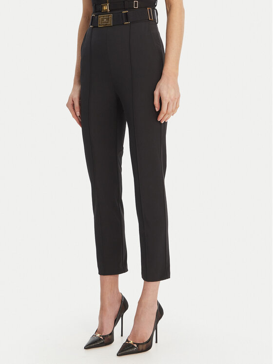 Elisabetta Franchi Pantaloni din material PA-132-61E2-V350 Negru Regular Fit