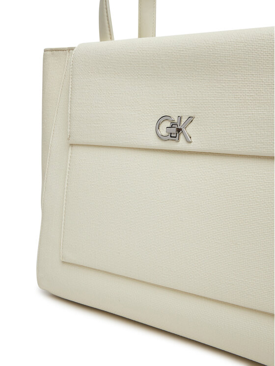 Calvin Klein Calvin Klein Дамска чанта Ck Medium Shopper_Tex K60K613178 Бял