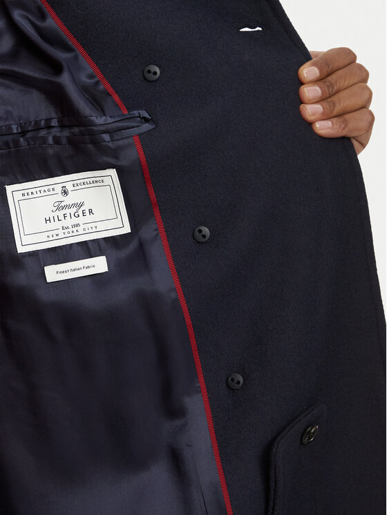 Tommy Hilfiger Tommy Hilfiger Вълнено палто WW0WW51554 Тъмносин Regular Fit