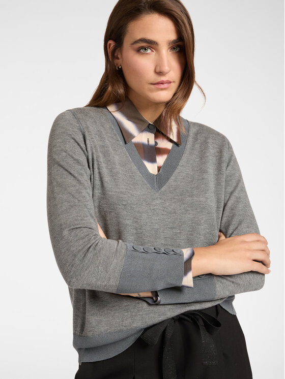 Elena Mirò Elena Mirò Cardigan M407Z000532N023 Grigio Boxy Fit