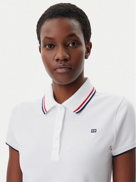 Tommy Hilfiger Tommy Hilfiger Rochie de zi WW0WW45532 Alb Regular Fit