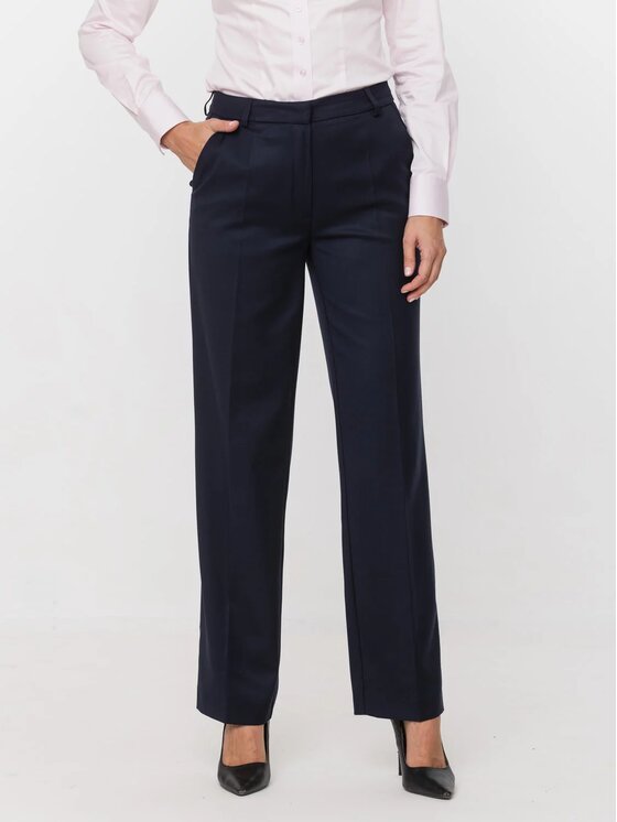 Willsoor Willsoor Spodnie materiałowe 67883 Granatowy Regular Fit