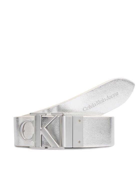 Curea de Damă Calvin Klein Jeans Round Mono Pl Rev Lthr Belt 30Mm K60K611489 Alb