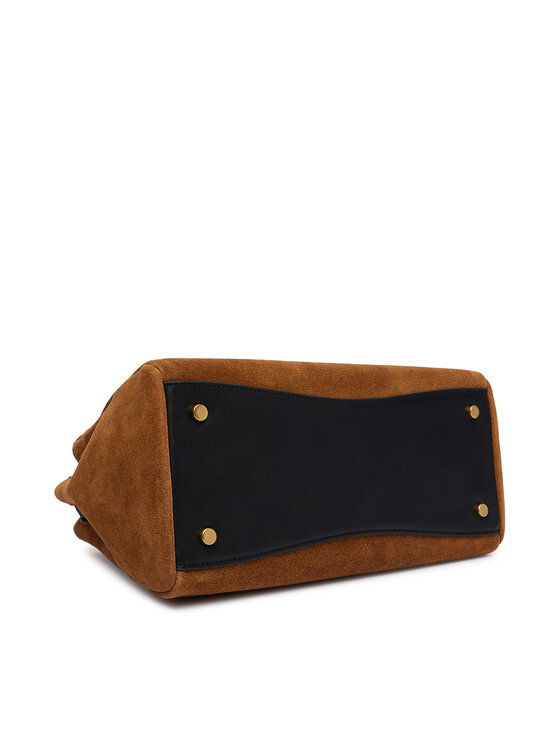 Tommy Hilfiger Tommy Hilfiger Handtasche American Icon Mini Tote Suede Le AW0AW18202 Hellbraun