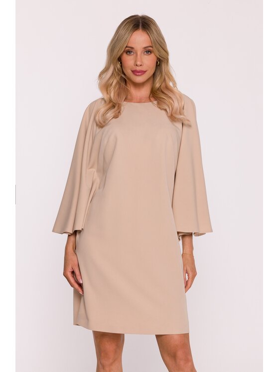 Stylove Stylove Sukienka elegancka s426 Beżowy A-Line Fit