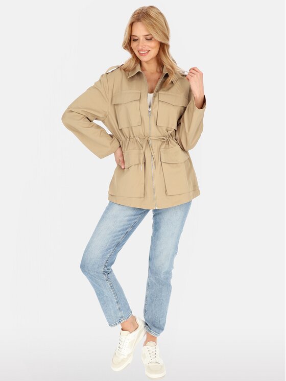 Perso Perso Kurtka damska BLE252679F Beżowy Regular Fit