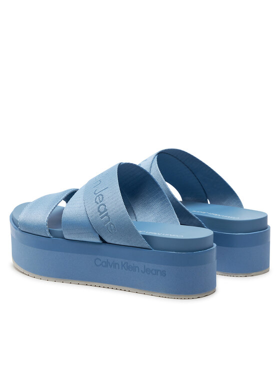 Calvin Klein Jeans Calvin Klein Jeans Šľapky Flatform Sandal Webbing In Mr YW0YW01361 Modrá