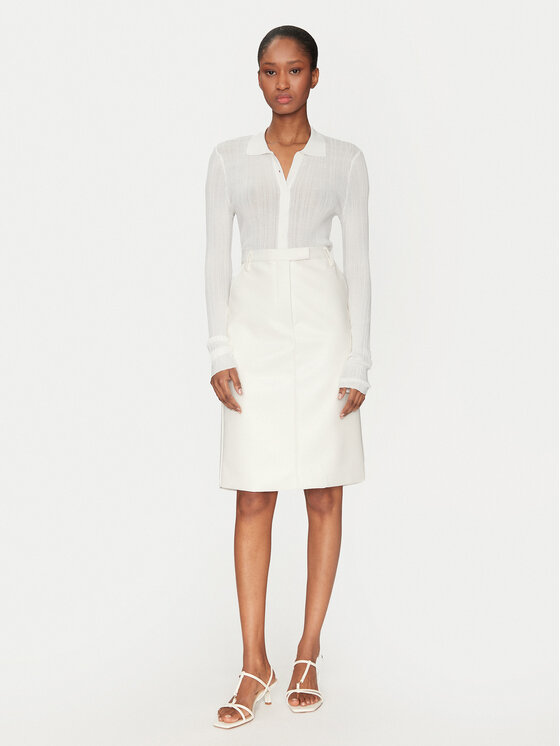 BARDOT BARDOT Pletena jopica 59638TB Bela Regular Fit