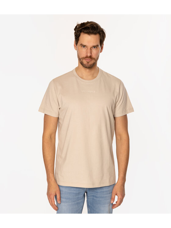 Lee Cooper Lee Cooper T-Shirt CLASSIC 1160 Beżowy Regular Fit