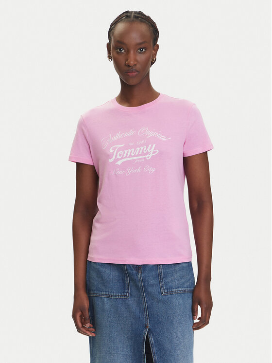 Tommy Jeans Tommy Jeans T-Shirt Essential DW0DW21404 Różowy Regular Fit