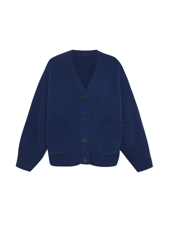 Style Republic Style Republic Kardigan Mieszanka wełny i kaszmiru Granatowy Oversize