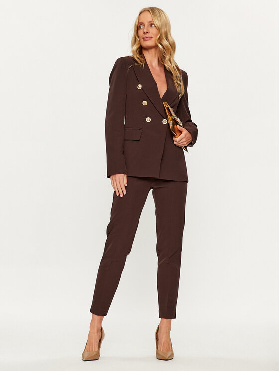 Maryley Maryley Medžiaginės kelnės 23IB52Z/41CO Ruda Regular Fit