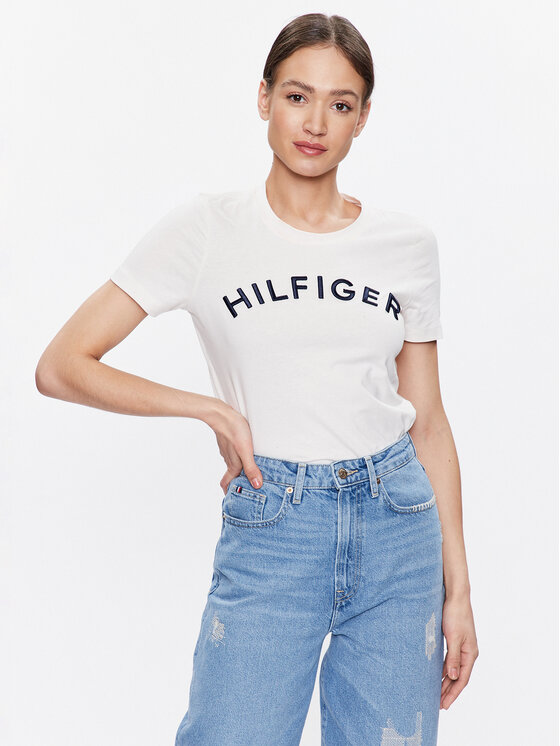 Tommy Hilfiger Majica WW0WW37864 Écru Regular Fit