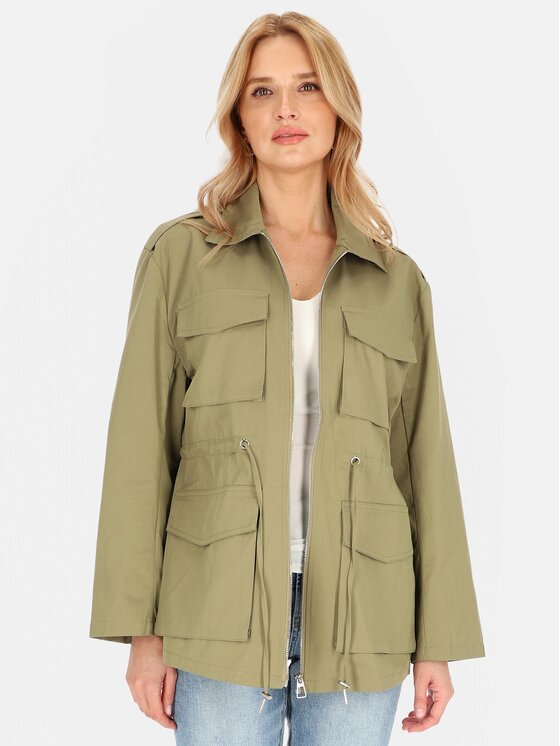 Perso Perso Dámská bunda BLE252679F Khaki Regular Fit