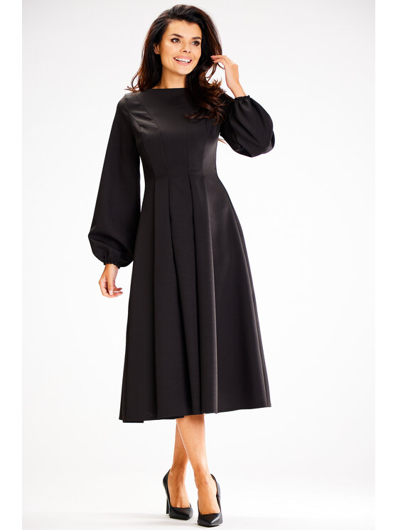 Awama Vestito da giorno A595 Nero Basic Fit