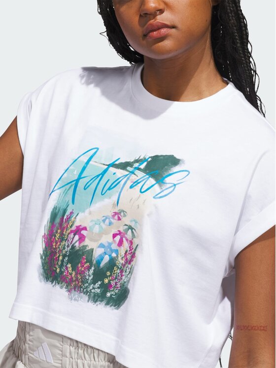 adidas adidas T-Shirt 158893 Biały Loose Fit