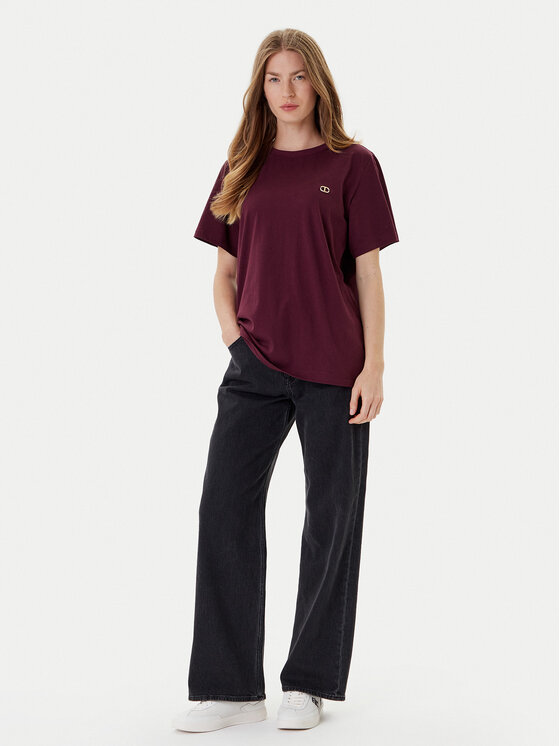 TWINSET TWINSET Tricou 252TP2057 Vișiniu Loose Fit