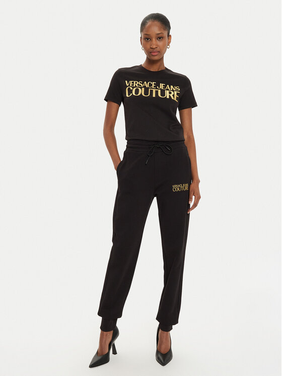 Versace Jeans Couture Versace Jeans Couture Tricou 77HAHT01 Negru Regular Fit
