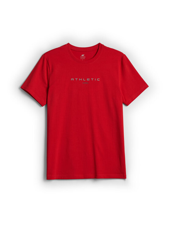 4F 4F T-Shirt NIGHT RUN Czerwony Slim Fit