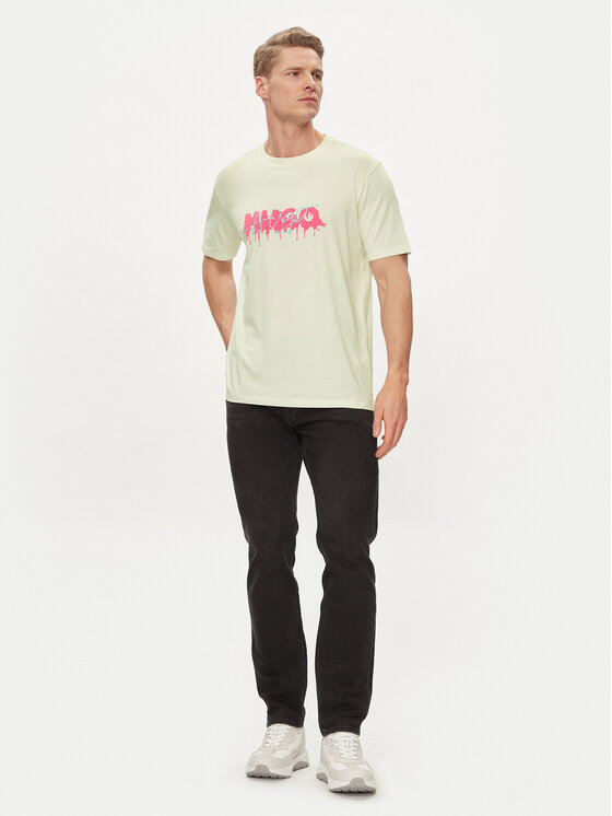 HUGO Hugo T-krekls Decation 50515282 Écru Regular Fit