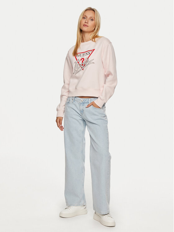 Guess Guess Суитшърт W4YQ25 KB681 Розов Regular Fit