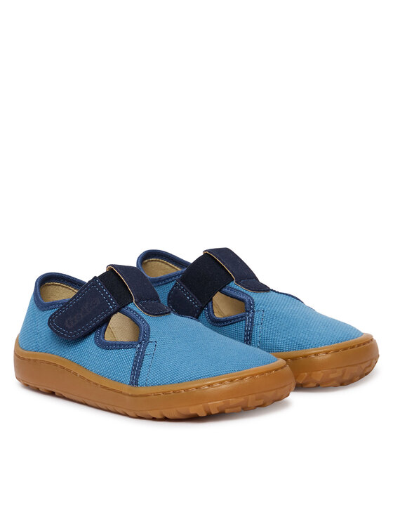Froddo Froddo Kapcie Barefoot Canvas T-Bar G1700439-1 S Niebieski