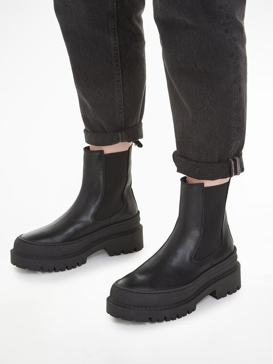 Tommy Jeans Tommy Jeans Μποτάκια με λάστιχο Tjw Chelsea Foxing Boot EN0EN02289 Μαύρο