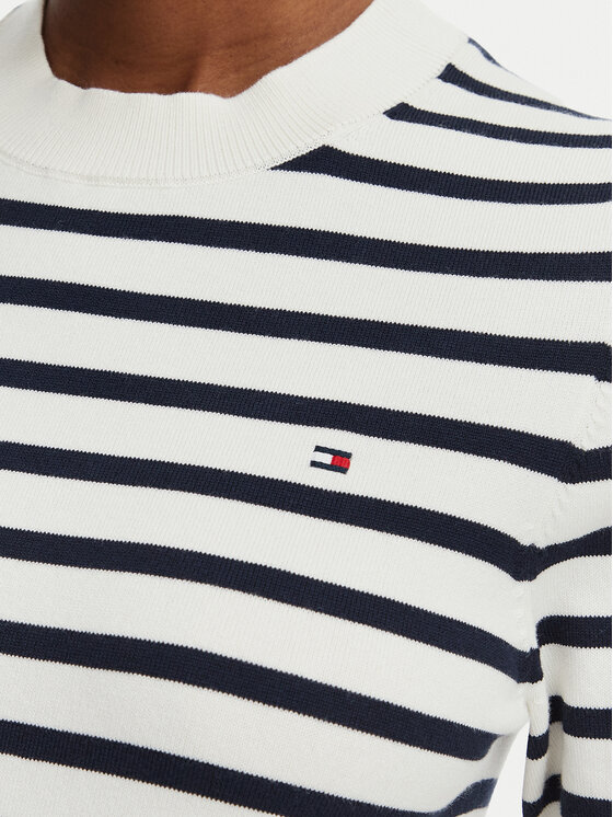 Tommy Hilfiger Tommy Hilfiger Sweter WW0WW49705 Kremowy Regular Fit