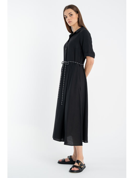 CLICK CLICK Letné šaty 60-6103 Čierna Comfortable Fit