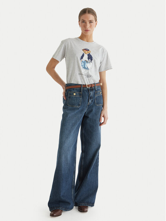 Polo Ralph Lauren Polo Ralph Lauren Marškinėliai 211A96261001 Pilka Slim Fit