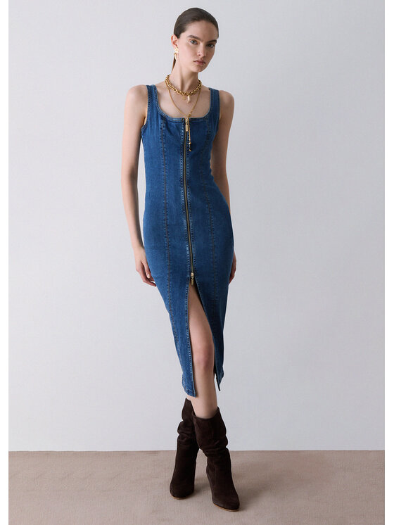 Liu Jo Liu Jo Sukienka jeansowa UF6179D035878489 Niebieski jasny Slim Fit